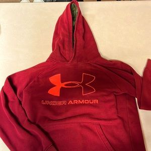 Maroon under Armour hoodie, youth medium